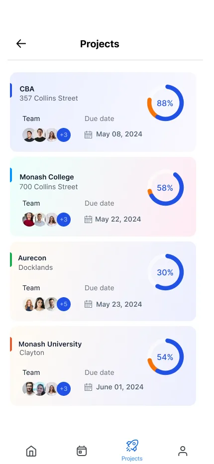 RosterFlex project list